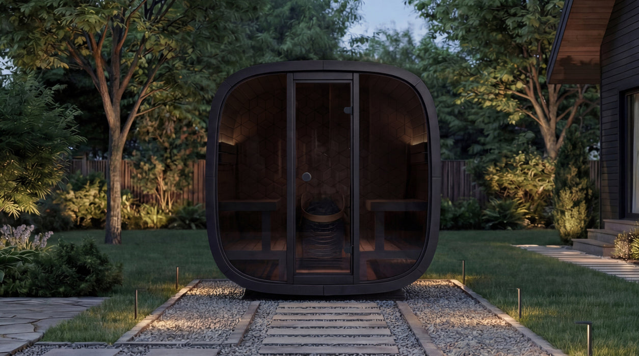 Leil® Black Cube Premium Outdoor Sauna Kit