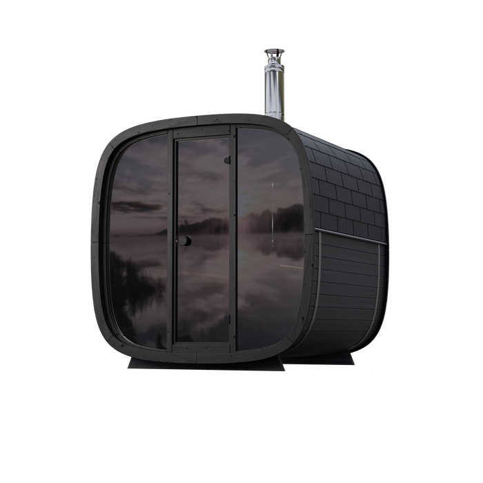 Leil® Black Cube Comfort Outdoor Sauna Kit