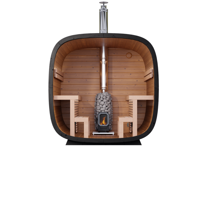 Leil® Black Cube Comfort Outdoor Sauna Kit