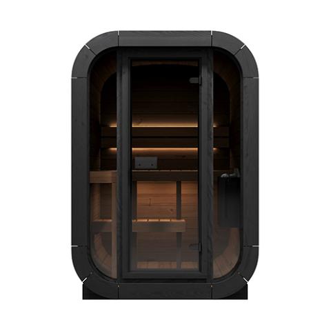 SaunaLife CL3G | Outdoor 2-Person Cube Sauna Kit with Panoramic Window