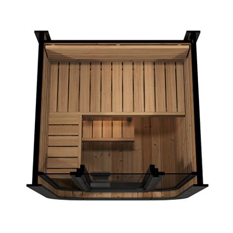 SaunaLife CL3G | Outdoor 2-Person Cube Sauna Kit with Panoramic Window