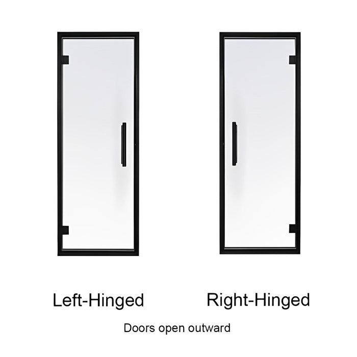 Prosaunas Black Alder Frame, Prehung Tinted Glass Sauna Door 24x73 (Right Black Hinges)