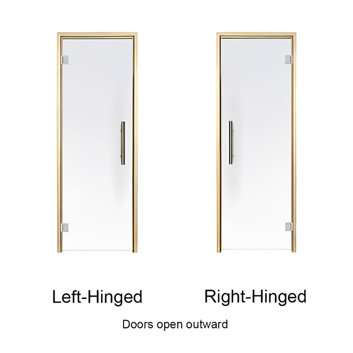 Prosaunas Aspen, Prehung Clear Glass Sauna Door 24x81 (Right Silver Hinges)