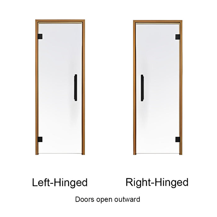 Prosaunas Thermo-Aspen, Prehung Clear Glass Sauna Door 24x81 (Right Black Hinges)