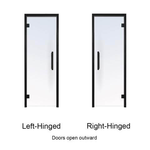 Prosaunas Black Alder, Prehung Tinted Glass Sauna Door 24x81 (Right Black Hinges)