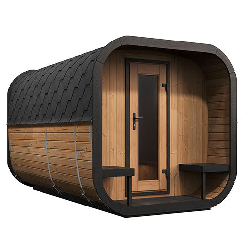 SaunaLife Model CL12GCP Cube-Series Outdoor Home Sauna Suite Kit, Up to 8 Persons