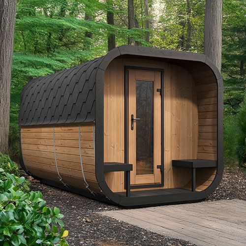 SaunaLife Model CL12GCP Cube-Series Outdoor Home Sauna Suite Kit, Up to 8 Persons