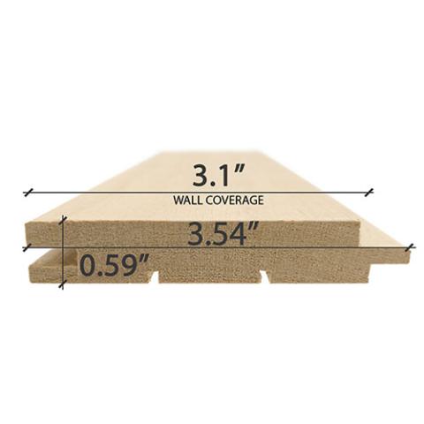 Prosaunas Sauna Wood, Alder Nickel Gap Wall Cladding, 1"x4" | WOOD661