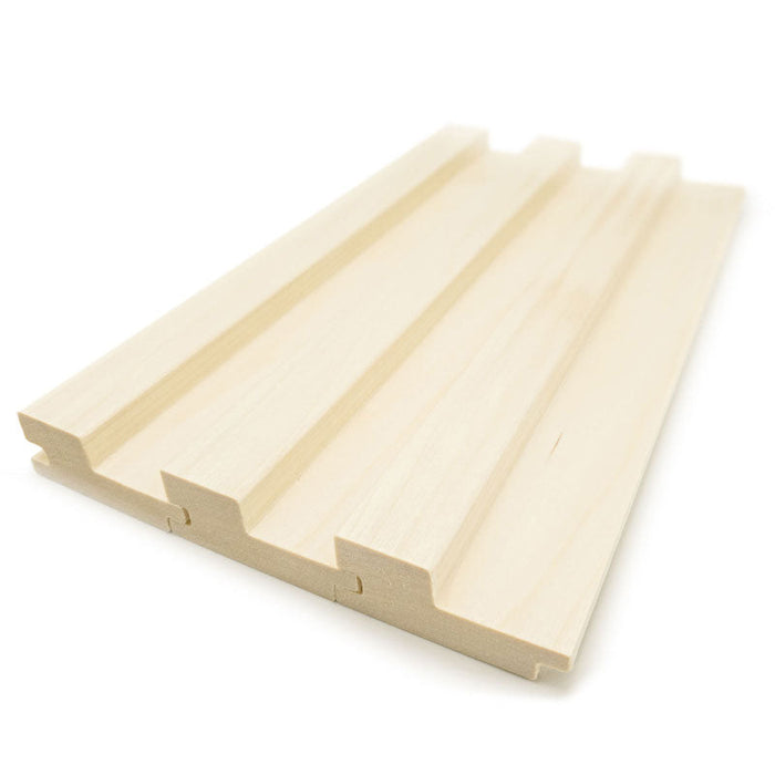 Prosaunas Sauna Wood, Aspen Large Gap Wall Cladding, 1"x3" | WOOD660