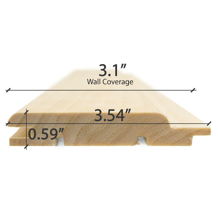 Prosaunas Sauna Wood, Aspen Medium Gap Wall Cladding, 1"x4" | WOOD658