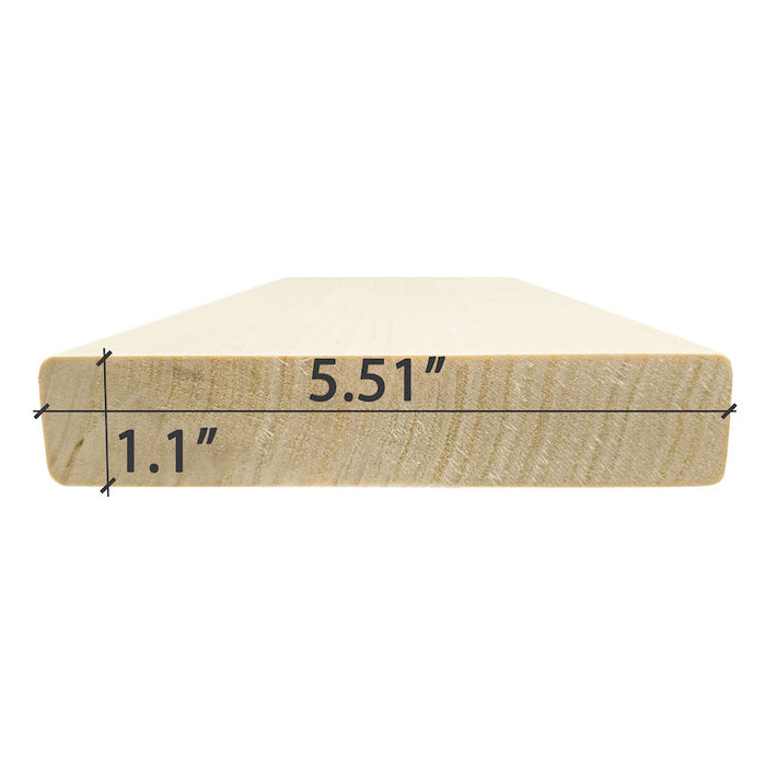 Prosaunas Sauna Wood, Aspen 5/4x6" Bench Material  | WOOD639