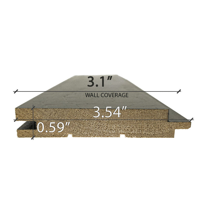Prosaunas Sauna Wood, Aspen Black-Wax Finished Nickel Gap Wall Cladding, 1"x4" | WOOD671