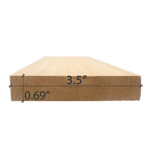Prosaunas Sauna Wood, Vertical Grain, Clear Grade A+ Cedar 1"x4" Bench Material - Rough 1 side