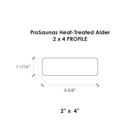 Prosaunas Sauna Wood, Thermo-Alder 5/4x4" Bench Material | HT-ALDER-2X4