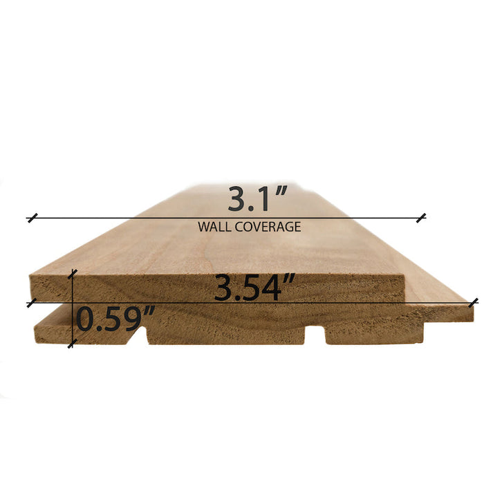 Prosaunas Sauna Wood, Thermo-Aspen Nickel Gap Wall Cladding, 1"x4" | WOOD665