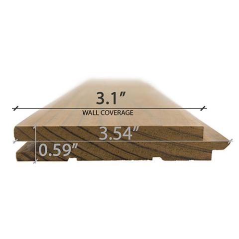 Prosaunas Sauna Wood, Thermo-Radiata Pine Nickel Gap Wall Cladding, 1"x4" | WOOD667