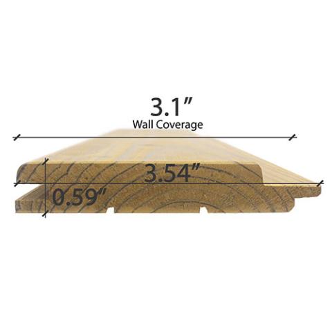 Prosaunas Sauna Wood, Thermo-Spruce Medium Gap Wall Cladding, 1"x4" | WOOD668