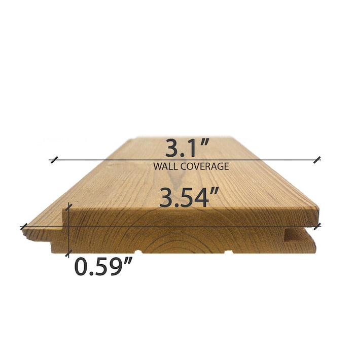 Prosaunas Sauna Wood, Thermo-Spruce Nickel Gap Wall Cladding, 1"x4" | WOOD673