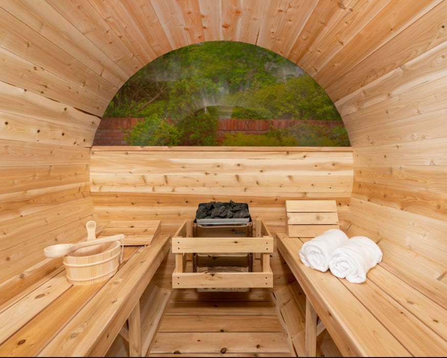 Dundalk Leisure Canadian Timber Serenity MP CTC2245MP Outdoor Barrel Sauna - Secret Saunas