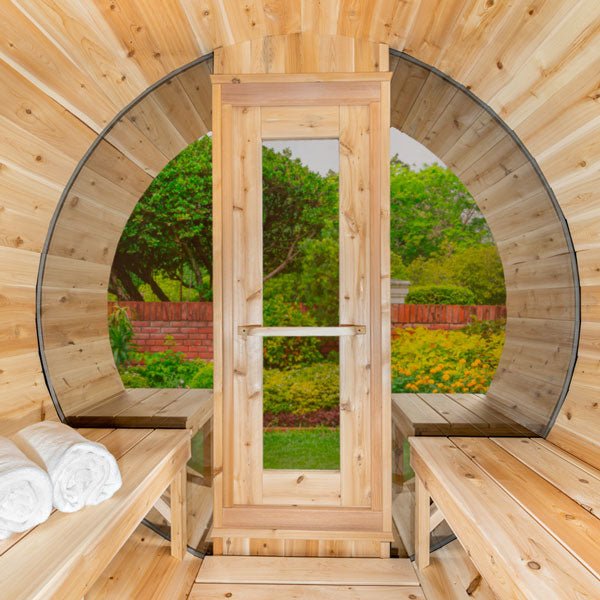 Dundalk Leisure Canadian Timber Tranquility MP CTC2345MP Outdoor Barrel Sauna - Secret Saunas