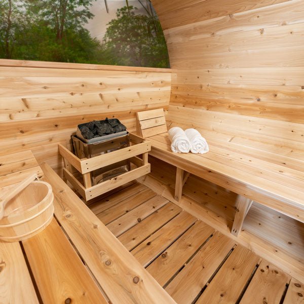 Dundalk Leisure Canadian Timber Tranquility MP CTC2345MP Outdoor Barrel Sauna - Secret Saunas