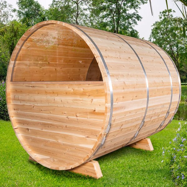 Dundalk Leisure Canadian Timber Tranquility MP CTC2345MP Outdoor Barrel Sauna - Secret Saunas