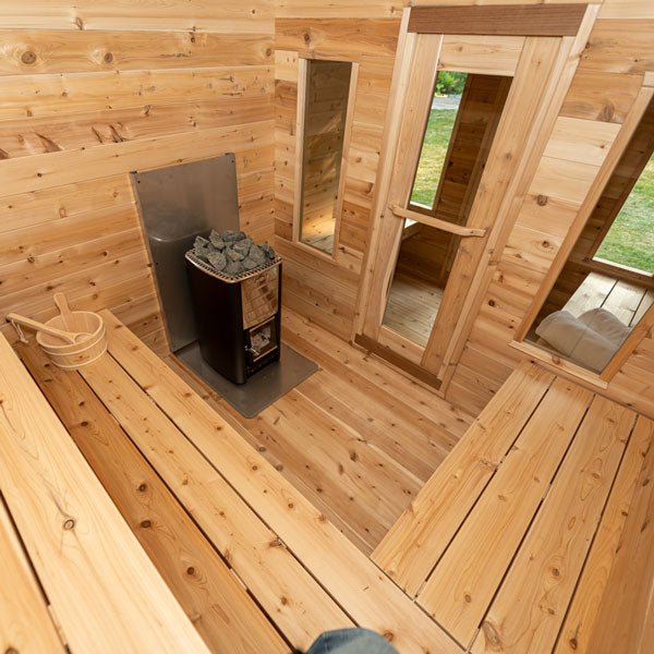 Dundalk Leisure Craft Canadian Timber Georgian Outdoor Cabin Sauna with Changeroom - Secret Saunas