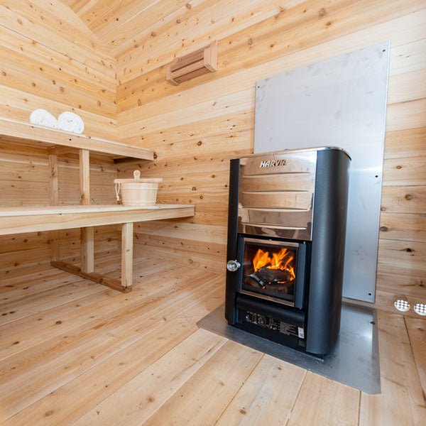 Dundalk Leisure Craft Georgian Outdoor Cabin Sauna with Porch CTC88 PW - Secret Saunas