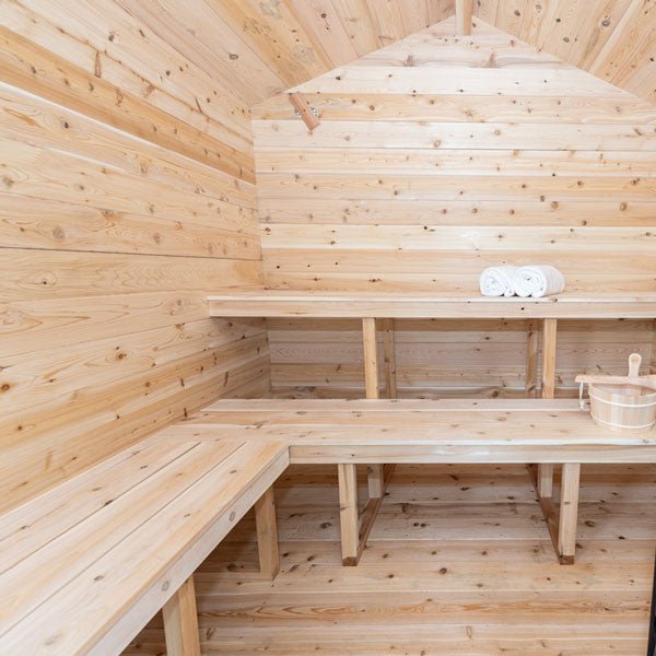Dundalk Leisure Craft Georgian Outdoor Cabin Sauna with Porch CTC88 PW - Secret Saunas