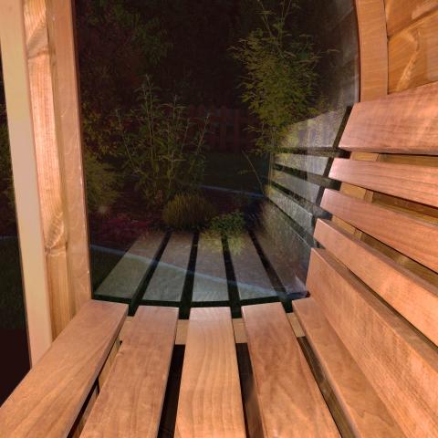 SaunaLife Ergo E7G Barrel Sauna with Glass Front - Secret Saunas