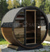 SaunaLife Model EE6G Sauna Barrel Glass Front with Back Benches - Secret Saunas