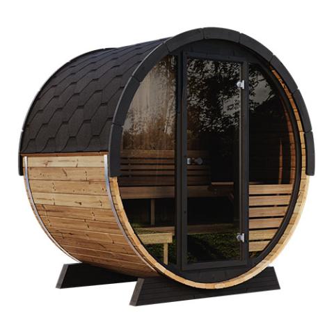 SaunaLife Model EE6G Sauna Barrel Glass Front - Secret Saunas